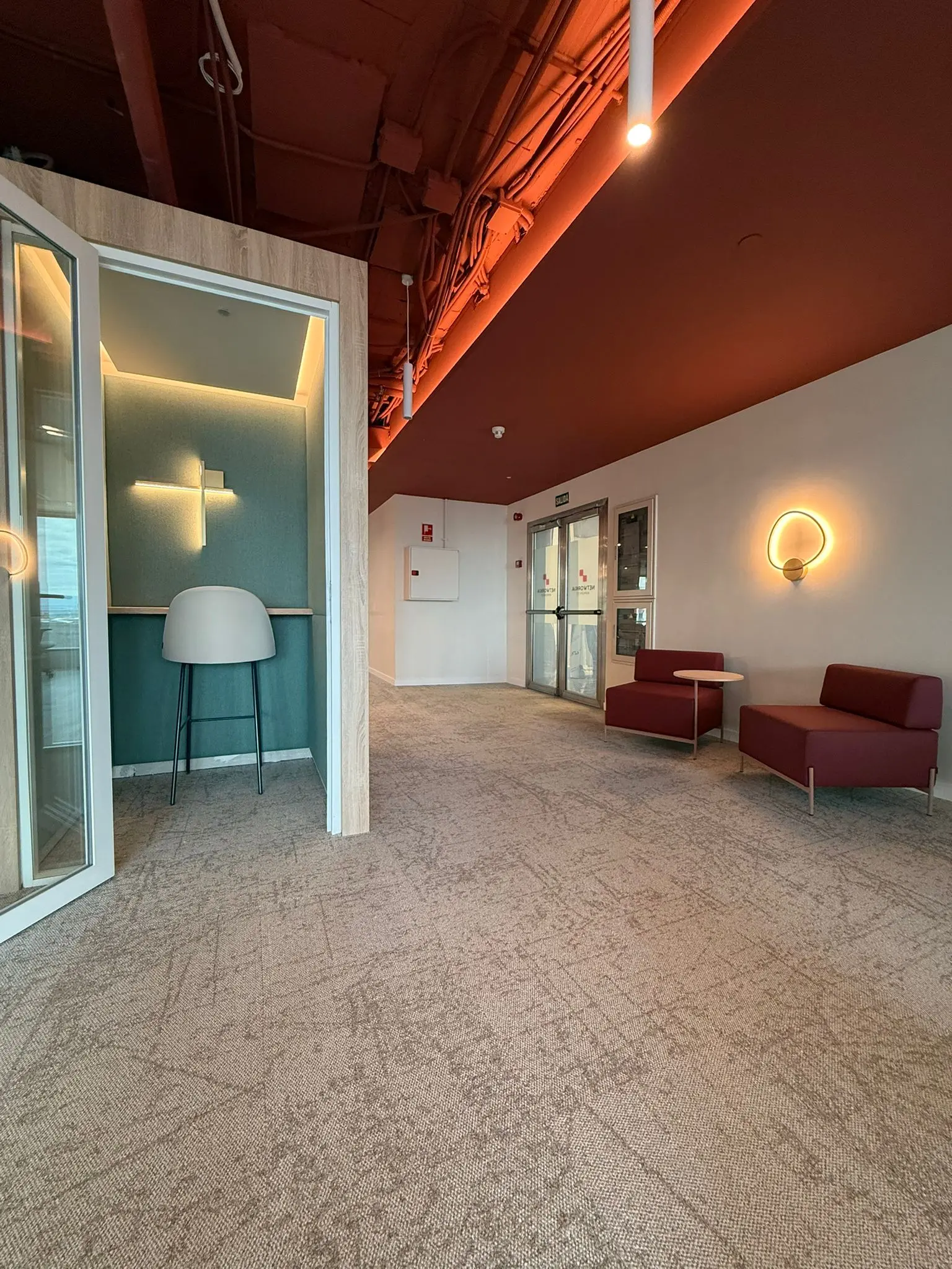 Phone Booth and Lounge Area